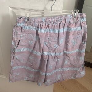 Columbia Men's Pink and Light Blue Swim Shorts